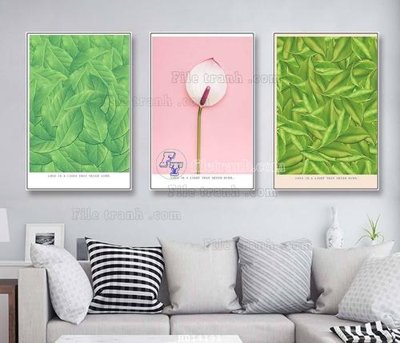 Tải file File bộ tranh treo hiện đại HD14191 (gốc) chủ đề hoa sen