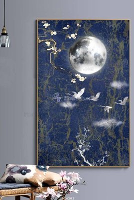 File in trần File bộ tranh treo hiện đại HD14201 (bản gốc) mây trời