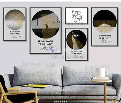 File tranh File bộ tranh treo hiện đại HD14243 (gốc) phong cách tối giản