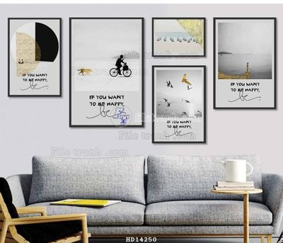 File tranh in tráng gương File bộ tranh treo hiện đại HD14250 (siêu nét)