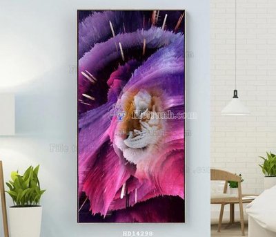 File tranh in trần 3D File bộ tranh treo hiện đại HD14298 (ảnh gốc)