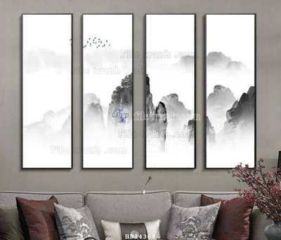 File tranh in tráng gương File bộ tranh treo hiện đại HD14369 (siêu nét)