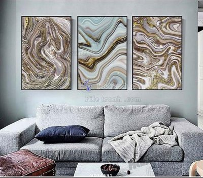 File tranh File bộ tranh treo hiện đại HD14491 (bản gốc) in lụa 5D