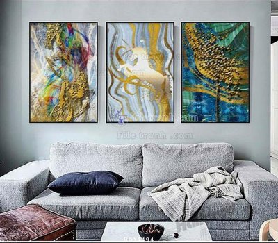 File gốc File bộ tranh treo hiện đại HD14494 (in tráng gương) sang trọng