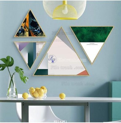 File gốc File bộ tranh treo hiện đại HD14571 (in tráng gương) hiện đại