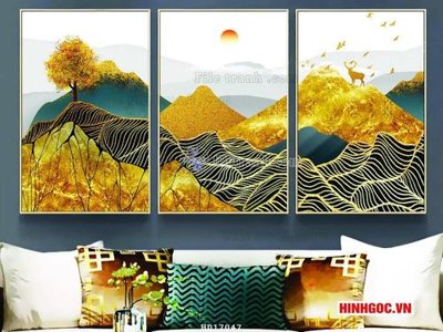 Download file File tranh treo hiện đại HD17047 (gốc) in mica đèn LED