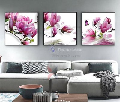 File gốc File tranh treo hiện đại HD17440 (in lụa) tranh mã đáo