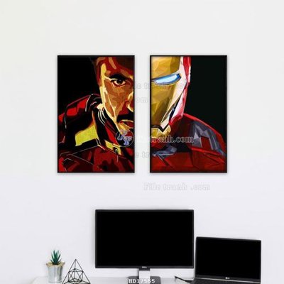 File gốc File tranh treo hiện đại HD17555 (in lụa) tranh mã đáo