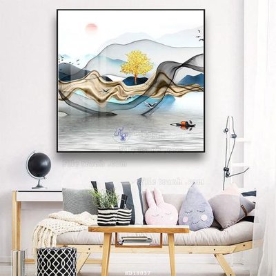 File gốc File tranh treo hiện đại HD18037 (in lụa) tranh phong thủy