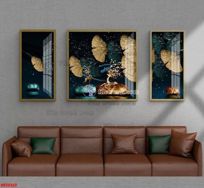 Hình ảnh file gốc in trần nhà File tranh bộ hiện đại HD20269