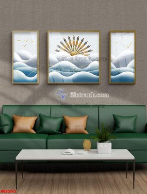 File gốc File tranh bộ hiện đại HD20343 (in lụa) tranh thuận buồm