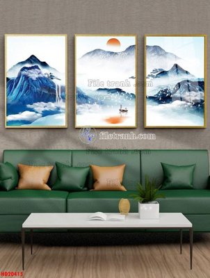 Hình ảnh file gốc in trần nhà File tranh bộ hiện đại HD20415