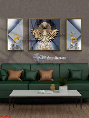 File gốc File tranh bộ hiện đại HD20499 (in lụa) họa tiết 3D