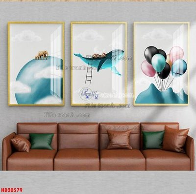 File gốc File tranh bộ hiện đại HD20579 (in ấn) màu sắc trung thực