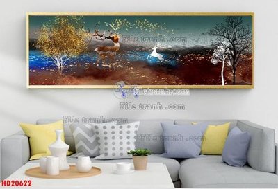 Ảnh gốc File tranh bộ hiện đại HD20622 (nét căng) in mica