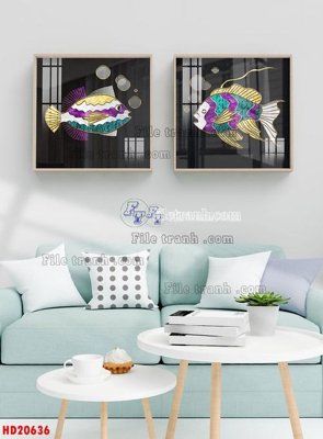 File in trần File tranh bộ hiện đại HD20636 (bản gốc) đại dương