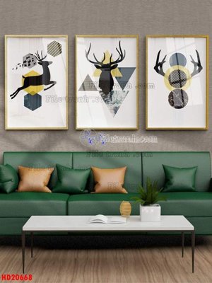 Tải file File tranh bộ hiện đại HD20668 (gốc) chủ đề hoa sen