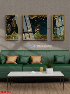 File gốc File tranh bộ hiện đại HD20794 (in lụa) hoa văn cổ điển