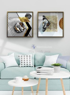 File gốc File tranh hiện đại pha lê gương HD20799 (in lụa) tranh mã đáo