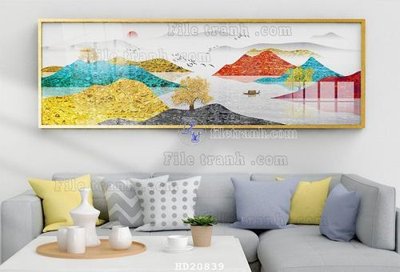 File gốc File tranh hiện đại pha lê gương HD20839 (in tráng gương) sang trọng