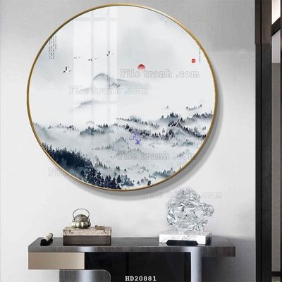 File gốc File tranh hiện đại pha lê gương HD20881 (in lụa) trang trí tường
