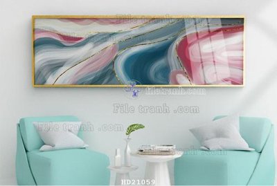 File in trần File tranh hiện đại pha lê gương HD21059 (bản gốc) hoa văn