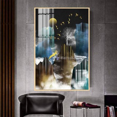 File in ấn File tranh hiện đại pha lê gương HD21246 (bản gốc) chất lượng cao