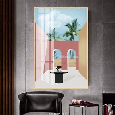 File tranh File tranh hiện đại pha lê gương HD21249 (bản gốc) treo quán cafe
