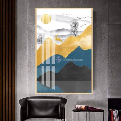 File gốc File tranh hiện đại pha lê gương HD21294 (in lụa) trang trí tường