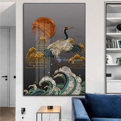 File in trần File tranh hiện đại pha lê gương HD21368 (file gốc) hoa văn 3D