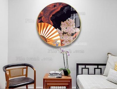 File gốc File tranh hiện đại pha lê gương HD21635 (in lụa) tranh mã đáo
