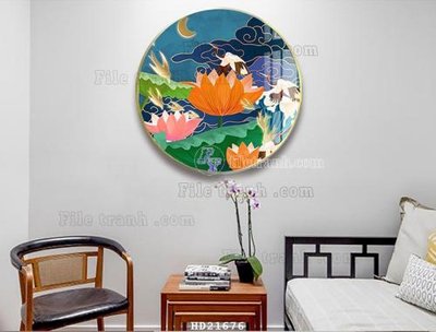 File in lụa File tranh hiện đại pha lê gương HD21676 (tân cổ điển) File tranh hiện đại pha lê gương HD21676
