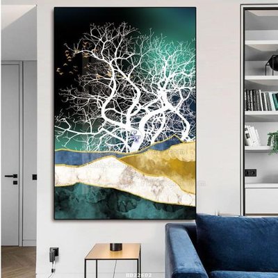 File gốc File tranh hiện đại pha lê gương HD22602 (in lụa) trang trí tường