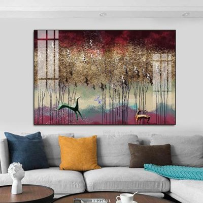 File gốc File tranh hiện đại pha lê gương HD22611 (in lụa) tranh mã đáo