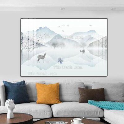 File gốc File tranh hiện đại pha lê gương HD22629 (in lụa) chi tiết cao