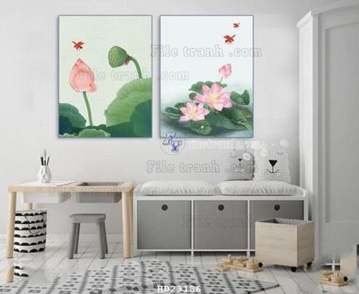 File in trần File tranh hiện đại pha lê gương HD23186 (file gốc) phong thủy