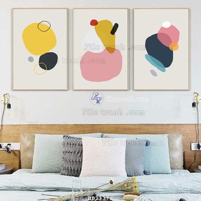 File tranh File bộ tranh treo hiện đại HD23372 (ảnh gốc) sắc nét hoàn hảo