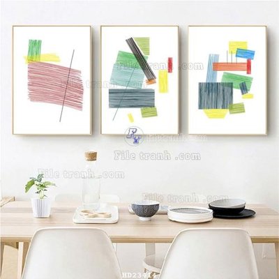 File gốc in ấn File bộ tranh treo hiện đại HD23414 độ phân giải cao
