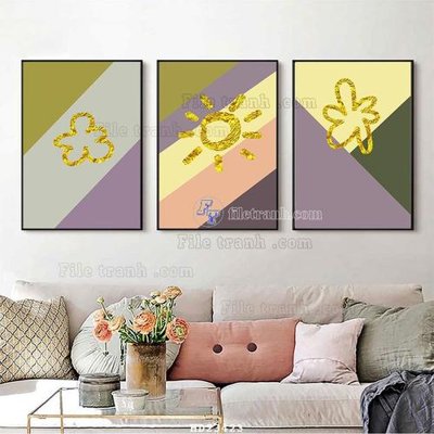 File ảnh File bộ tranh treo hiện đại HD23423 (gốc) in backdrop sự kiện