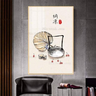 File gốc File bộ tranh treo hiện đại HD23636 (in lụa) tranh mã đáo