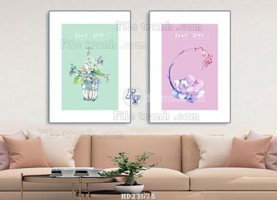 File in trần File bộ tranh treo hiện đại HD23675 (bản gốc) hoa văn