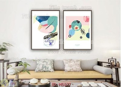 File gốc File tranh hiện đại HD277 (in lụa) họa tiết 3D