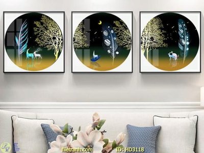 File in trần File tranh treo hiện đại HD3118 (file gốc) chủ đề vũ trụ