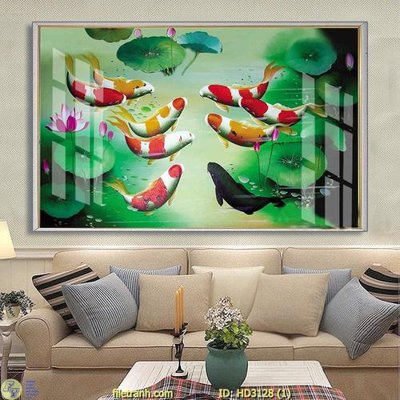 File gốc File tranh treo hiện đại HD3128 (in lụa) hoa văn cổ điển