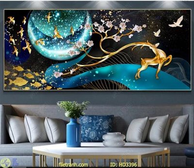 File gốc File tranh treo hiện đại HD3396 (in tráng gương) nghệ thuật