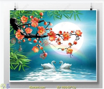 File gốc File tranh treo hiện đại HD3437 (in lụa) cao cấp