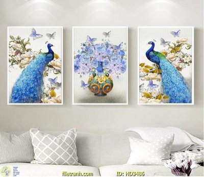 Download file gốc File tranh treo hiện đại HD3486 (in lụa) hoa lá