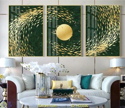 File tranh File tranh treo hiện đại HD3590 (bản gốc) in lụa 5D