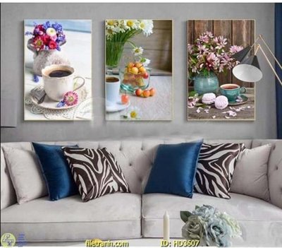 File gốc File tranh treo hiện đại HD3607 (in lụa) họa tiết 3D