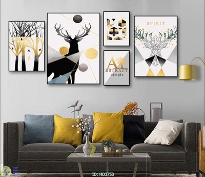 Tải file gốc File tranh bộ hiện đại HD3753 (in khổ lớn) không mờ